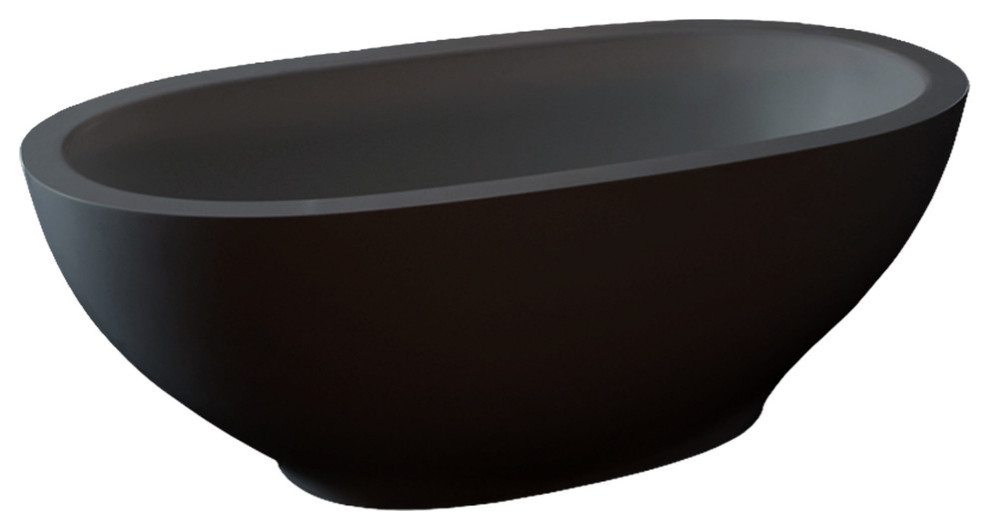 Aquatica Karolina Graphite Black Solid Surface Bathtub