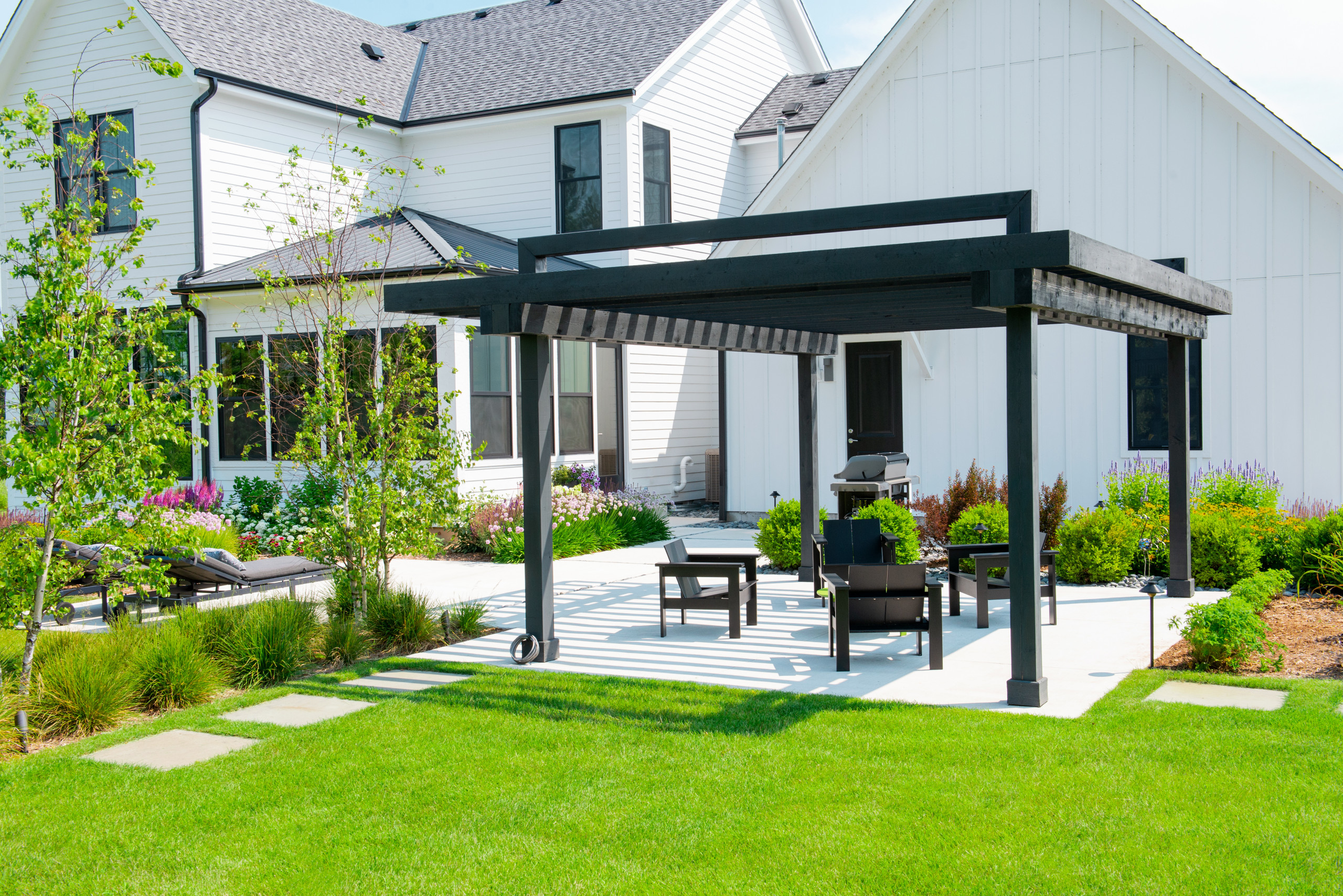 Modern Farmhouse Pergola + Landscape - Mequon, WI