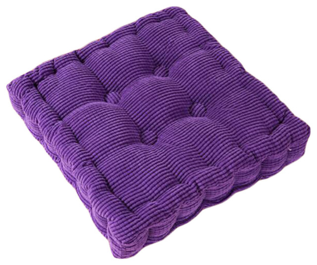 Square Thicken Cushion Tatami Floor Cushion, Car Pillow, Purple