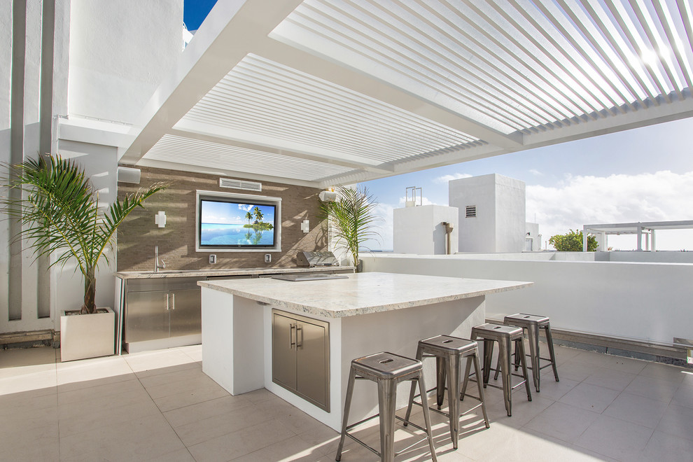 South Beach Penthouse - Rooftop Terrace - Modern - Kitchen - Miami - by ...