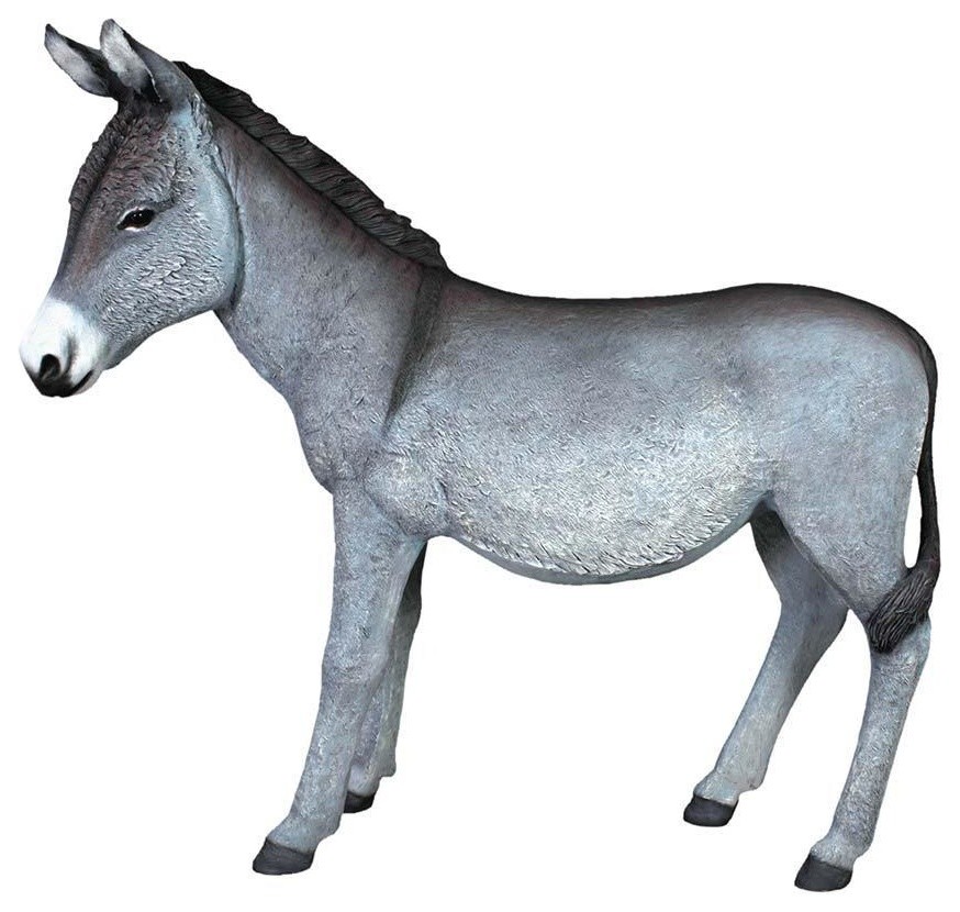 Beast of Burden Donkey Statue, 51"x18"x49" Farmhouse Garden Statues