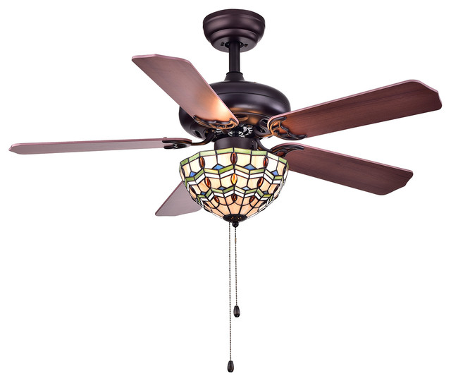 Warehouse Of Tiffany Metal Ceiling Fan With Black Finish