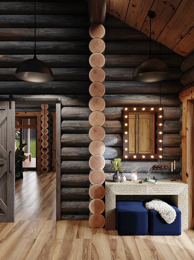 Дом из кело для рыбалки. Холл