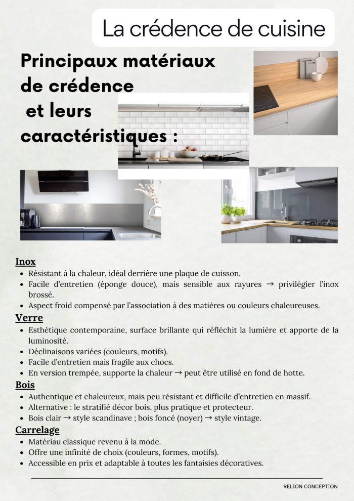 matériaux crédence