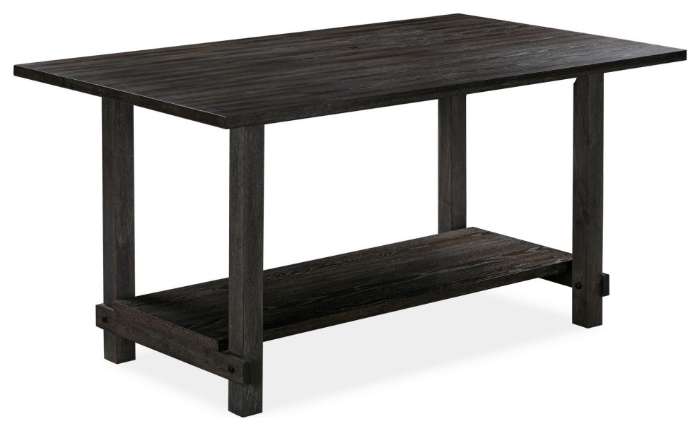 Ryan 72" Counter Height Table, Sturdy Rubberwood Frame, Rich Brown