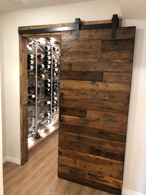 Barn Wood Doors Modern Wine Cellar Calgary By 2 Birds