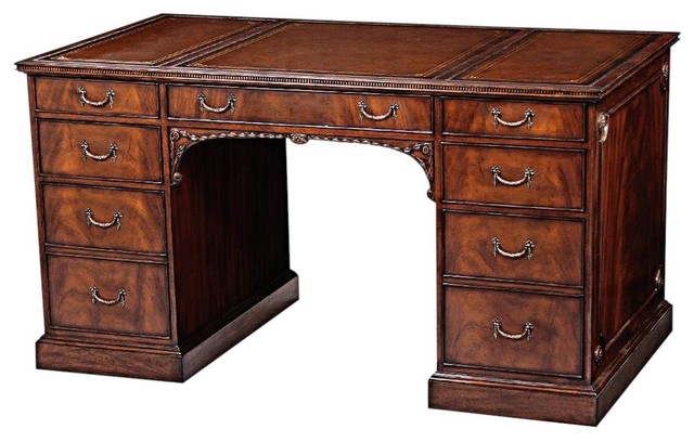 Scarborough House Ladies Writing Desk, Antique Leather Top Writing Desk