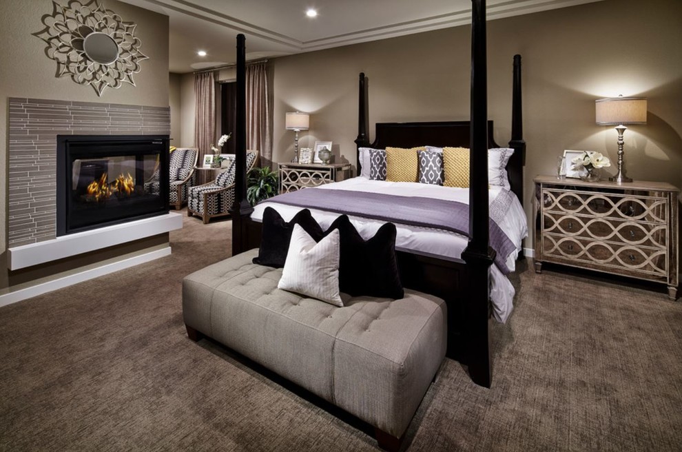 Photo of a transitional bedroom in Denver.