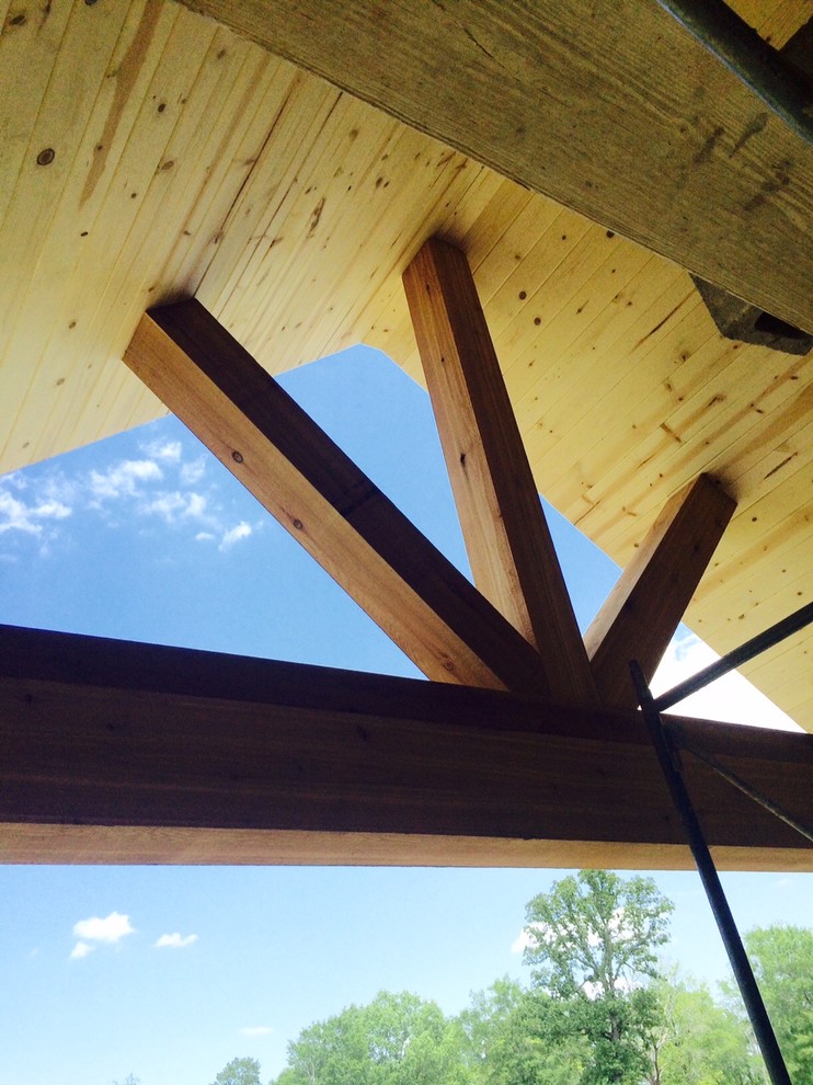 Cedar Truss And Tongue And Groove Ceiling Rustic Veranda