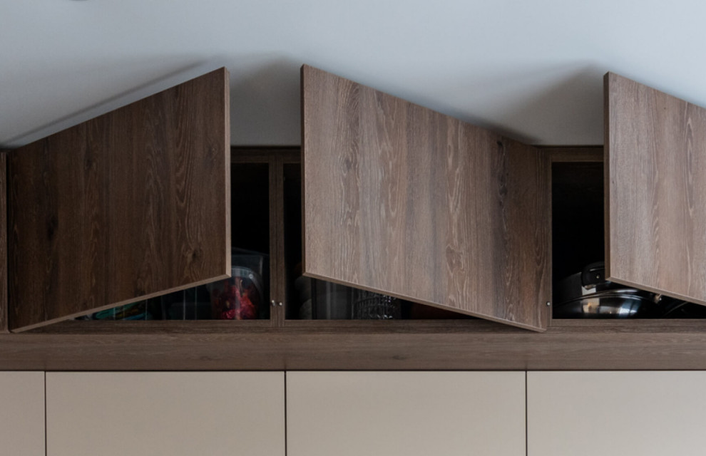 Кухня угловая в цвете Дуб Давос Трюфель и бежевый песок