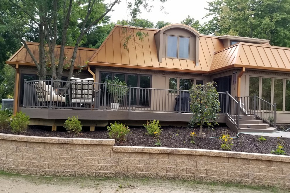 Large backyard deck photo with no cover