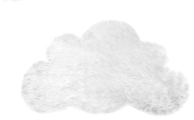 Soft Shaggy Faux Fur Cloud Accent Rug Kids Room, True White, 2'x3'