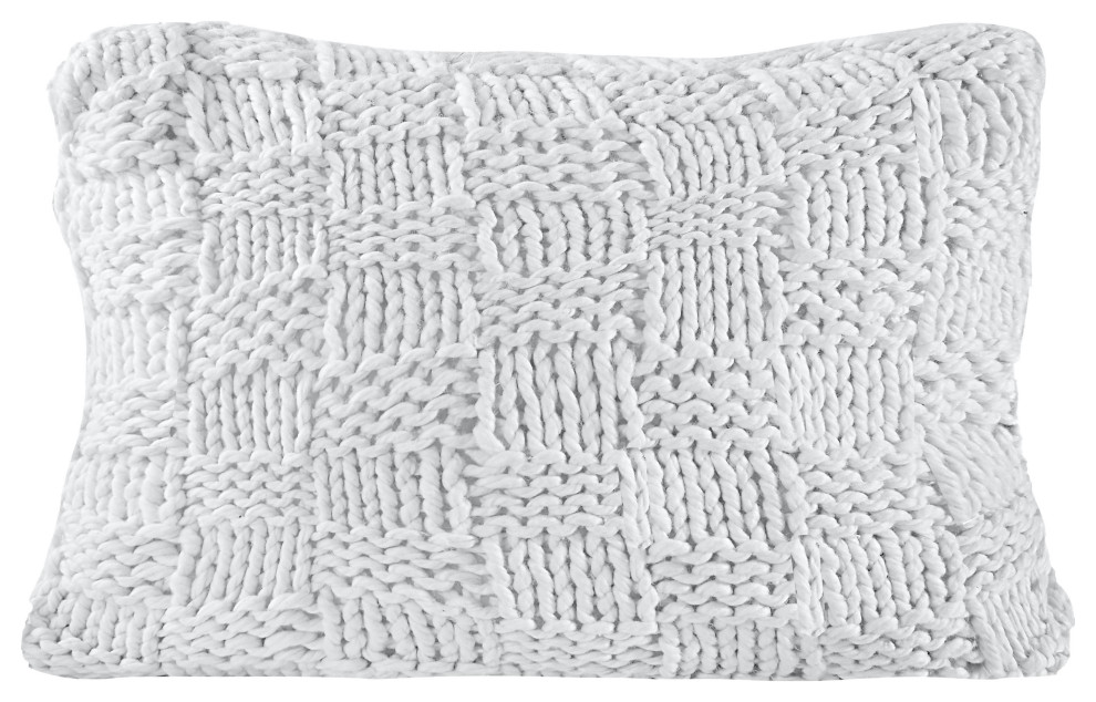 Chess Knit Dutch Euro Pillow, 28"x38" Scandinavian Decorative