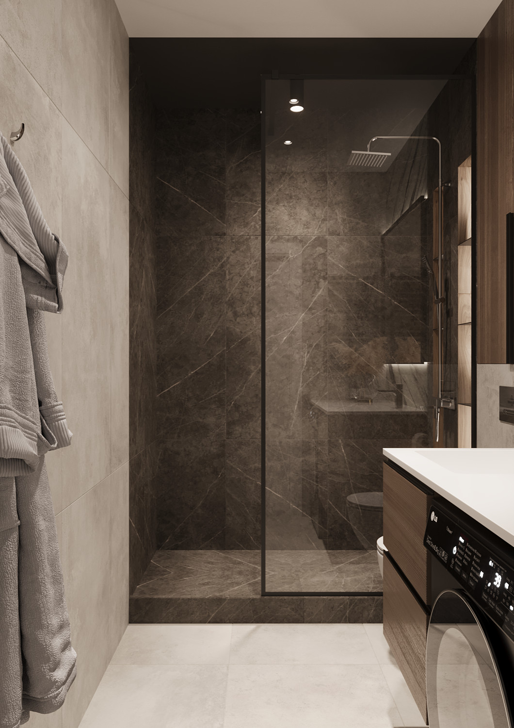 Проект интерьера ванной комнаты