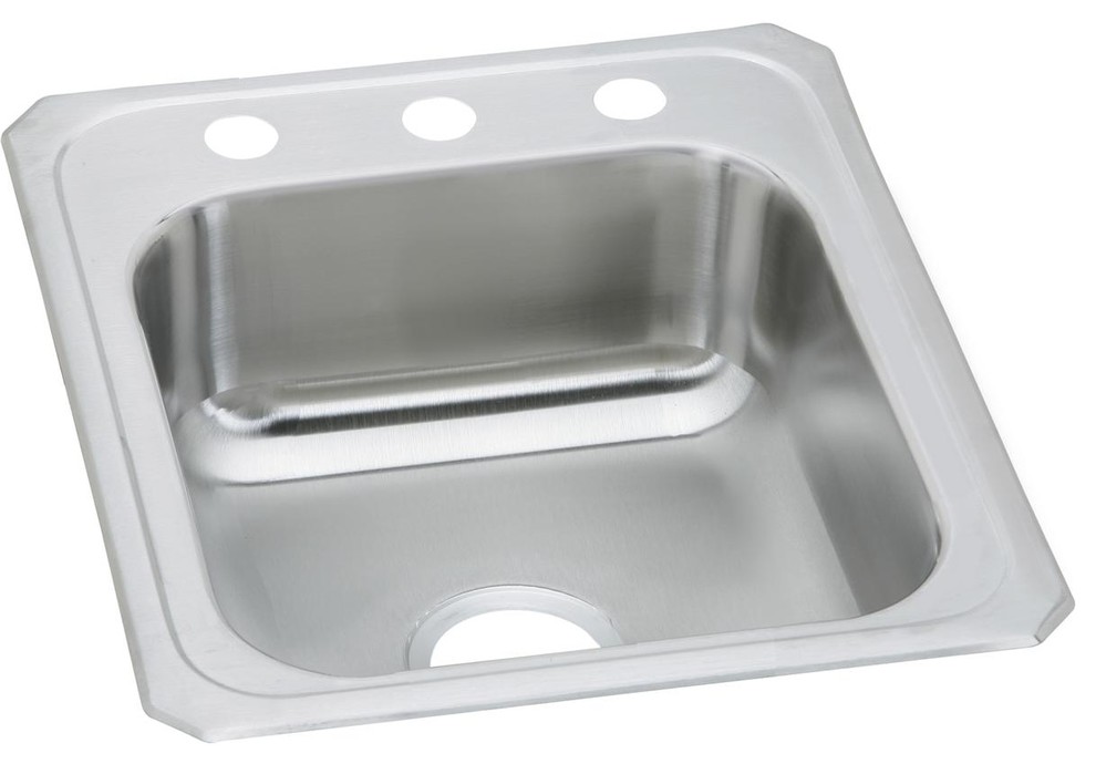 Elkay Celebrity Stainless Steel 1-Bowl Drop-in Sink, Faucet Holes: 2