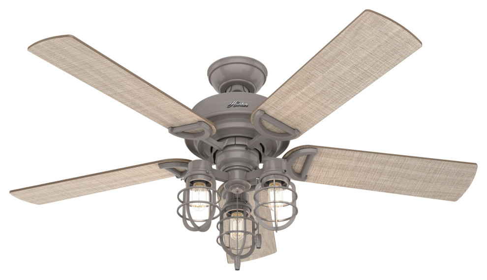 Hunter 52 Starklake Quartz Gray Ceiling Fan Led Light Kit And
