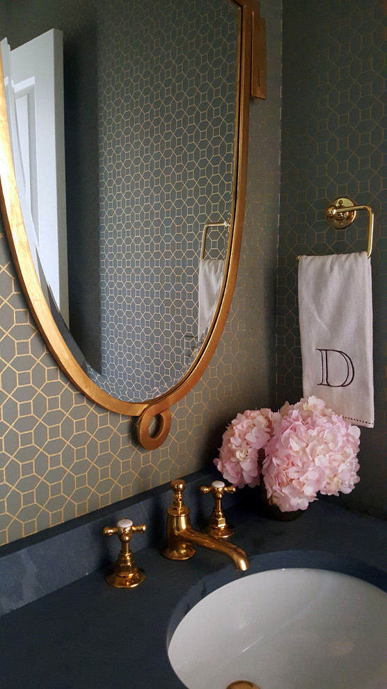 Photo of an eclectic powder room in Baltimore.