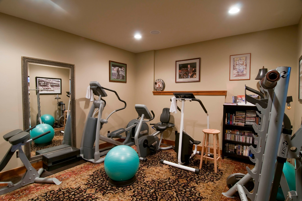 Workout at Altitude Rustic Home Gym Denver by Somrak Concept