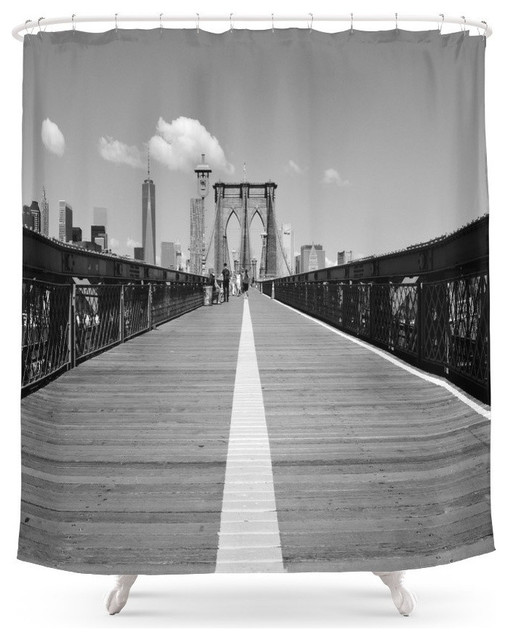 Brooklyn Bridge Shower Curtain Contemporary Shower Curtains