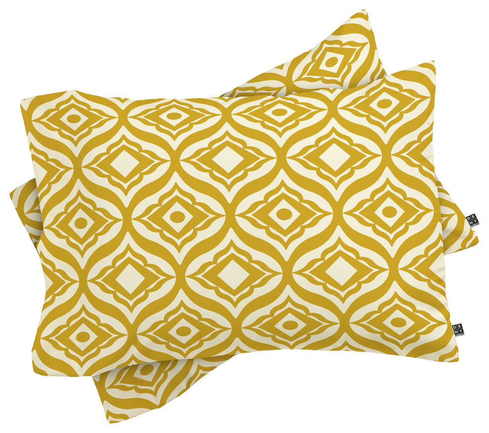 Deny Designs Heather Dutton Trevino Yellow Pillow Shams, King, King