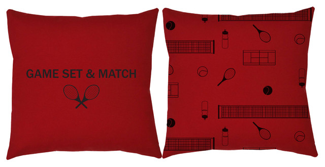 Game Set Match Tennis Throw Pillows, In/Outdoor Covers and Cushions
