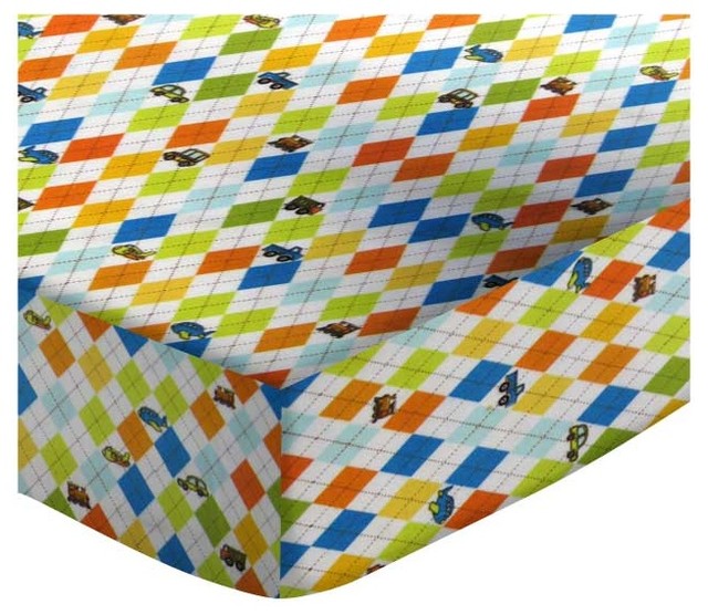 Sheetworld Round Crib Sheets Argyle Transport Made In Usa