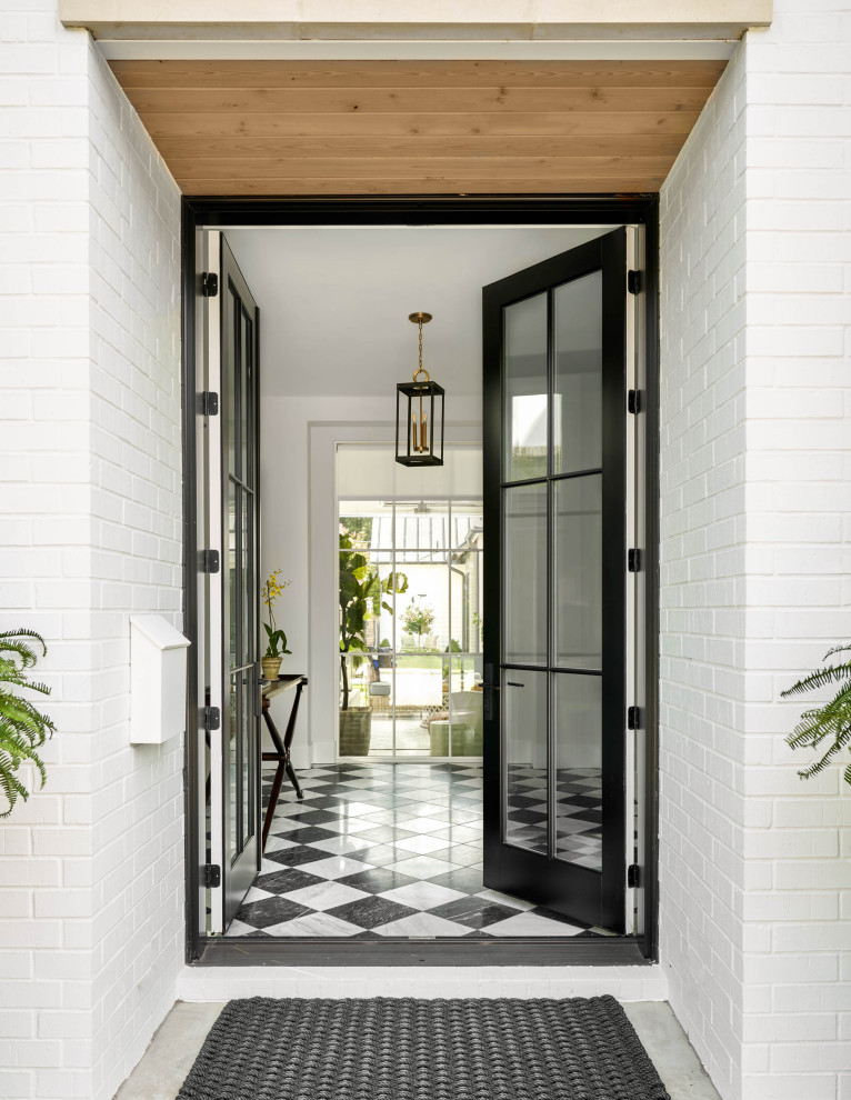 Inspiration for a transitional entryway remodel in Dallas