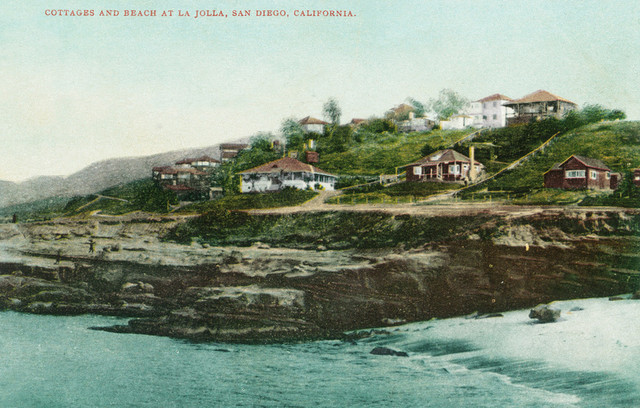 San Diego California Aerial View Of Cottages And Beach At La