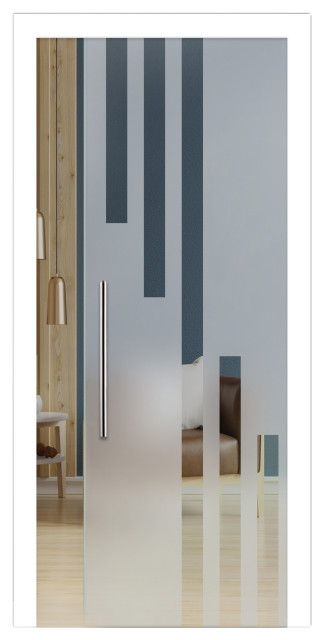 Pocket Glass Sliding Door with Frosted Desing, 38