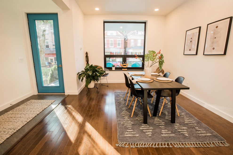 Example of a large transitional home design design