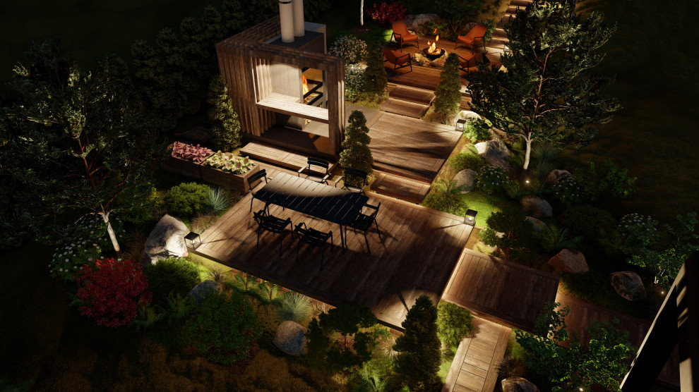 Обеденная зона ночью