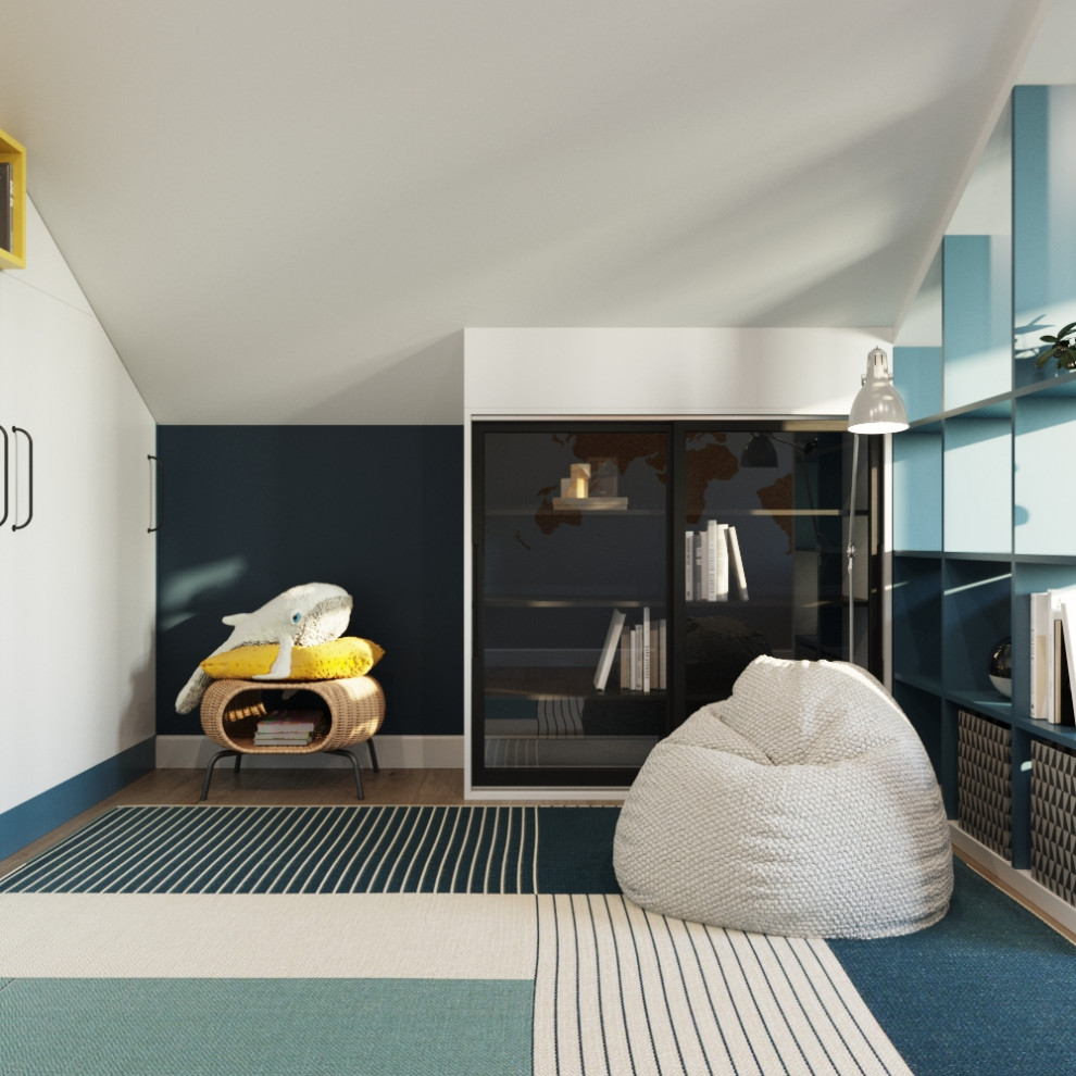 Коттедж с камином, современная классика