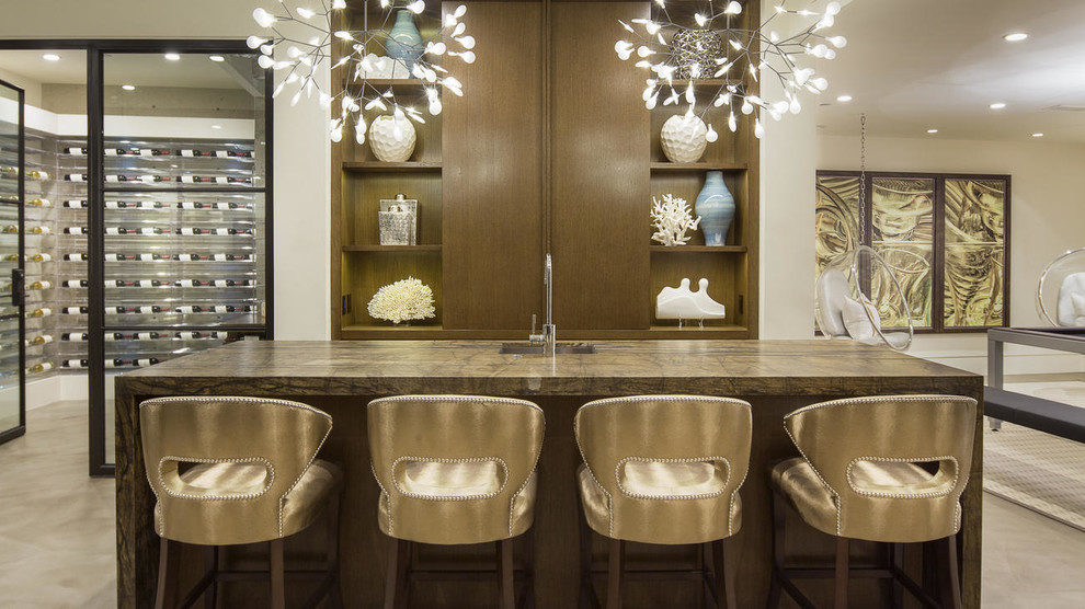 Inspiration for a contemporary home bar in Orange County.