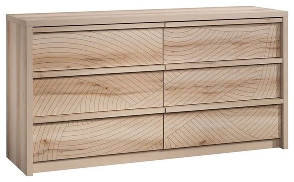 Sauder Harvey Park Midcentury Engineered Wood Dresser in Maple