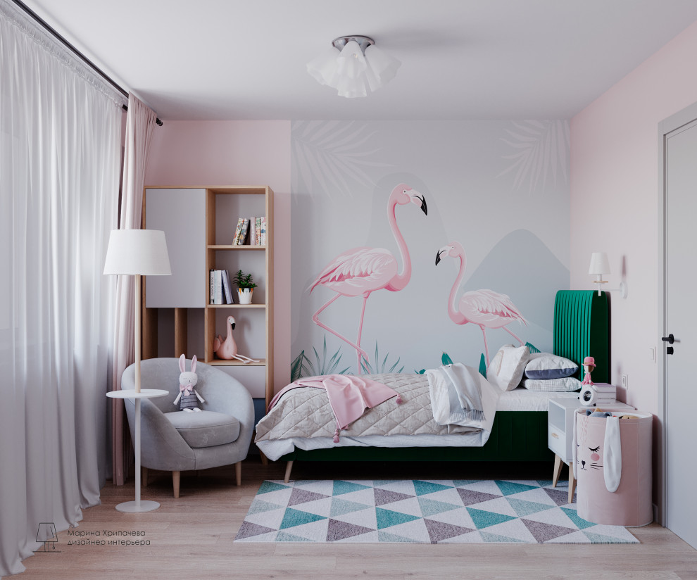 Дизайн нежно-розовой детской
