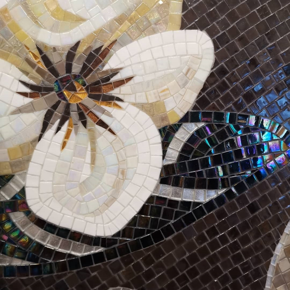 Панно Sicis "FLO 8BE", 1610х2730 мм. в ванной комнате.