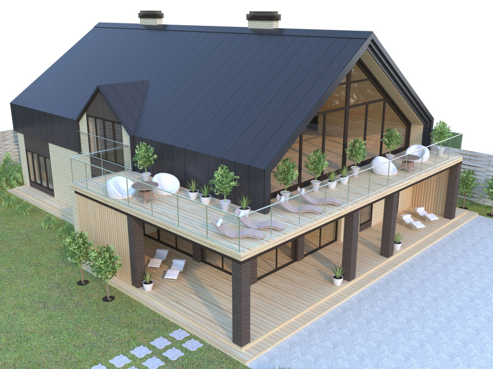 Проект большой БАНИ с террасой на базе отдыха.
