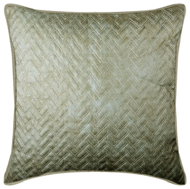 24 x 24 inch Chevron & Quilted Gray Leather Throw Pillow Covers, Chevron Greys