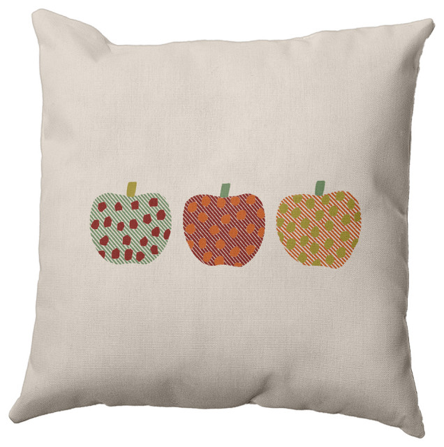 20"x20" Apples Decorative Throw Pillow, Maple Red
