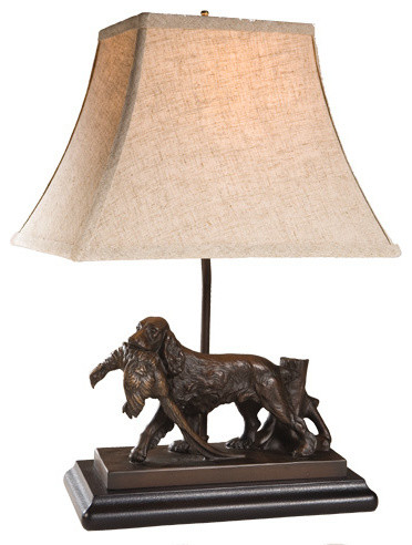Brittany Dog With Pheasant Lamp