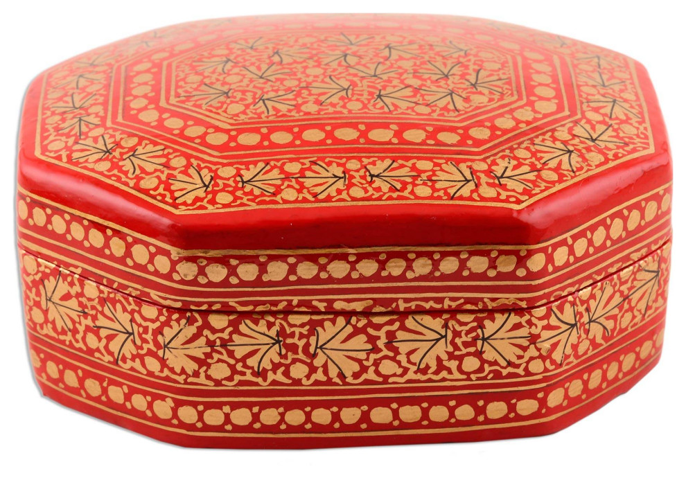 Novica Handmade Kashmir Radiance Papier Mache Decorative Box