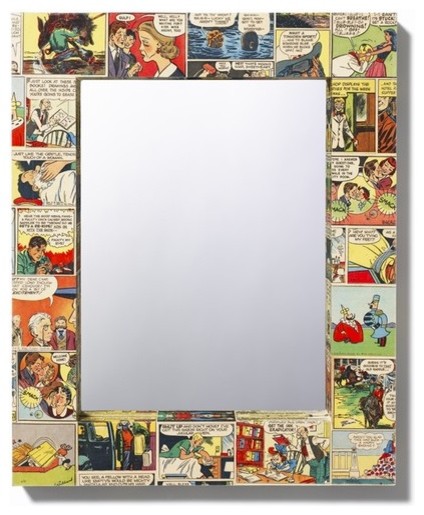 Comic decoupage mirror by Bombus on Etsy