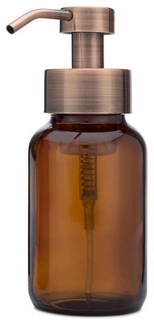 Amber Gl Apothecary Foaming Soap Dispenser Metal Pump Amber Gl Apothecary Foaming Soap Dispenser Metal Pump Finish Copper