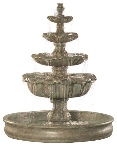 Italian 4-Tier Fountain with 74 inches Basin, Rustico