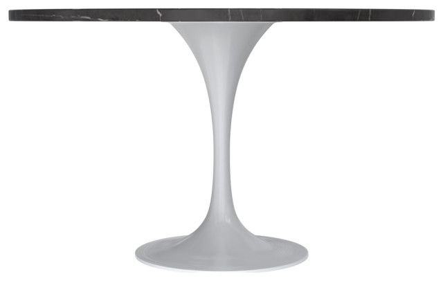 Verve Collection 48 Round Dining Table, White Base with Sintered Stone ...