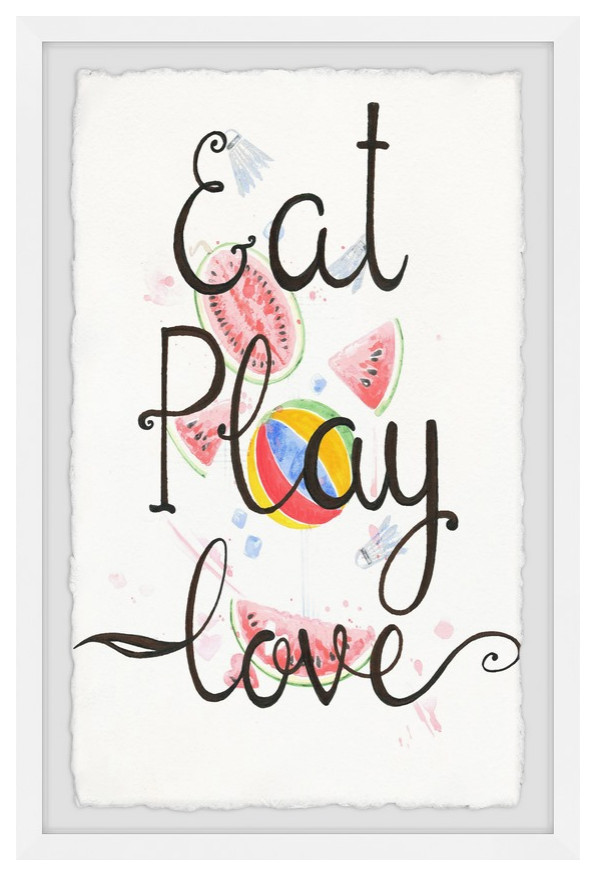 "Eat Play Love II" Framed Painting Print, 12"x18"
