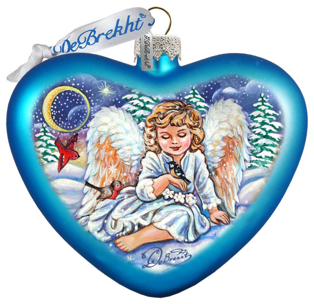 Big Heart Girl Angel Ornament - Traditional - Christmas Ornaments - by ...
