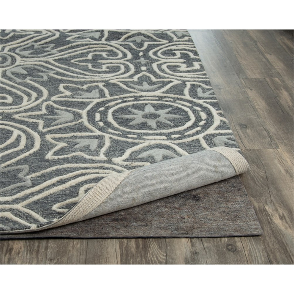 Rizzy Home Premium Gray Synthetic Fabric Rug Pad 10' x 14' Rug Pads