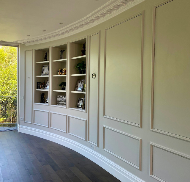 Built in shelving victorian-living-room