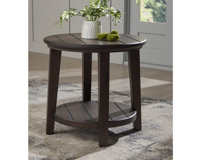 Celamar Dark Brown End Table, 26"W x 26"D x 25"H - Transitional - Side ...